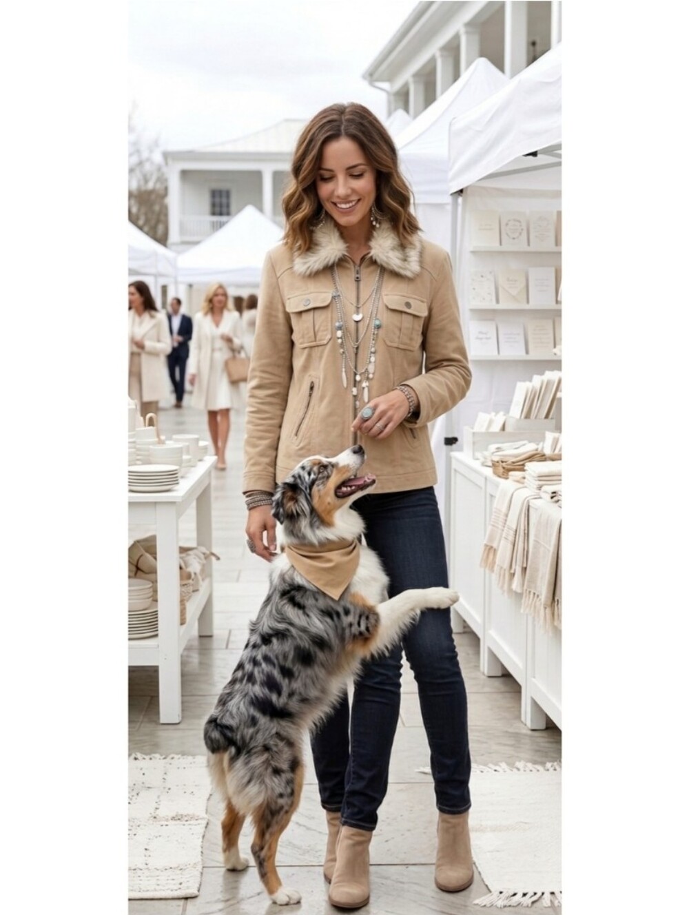 🌿 Aeropostale Women's Large Faux Fur Tan Corduroy Fall Jacket - Picture 10 of 11